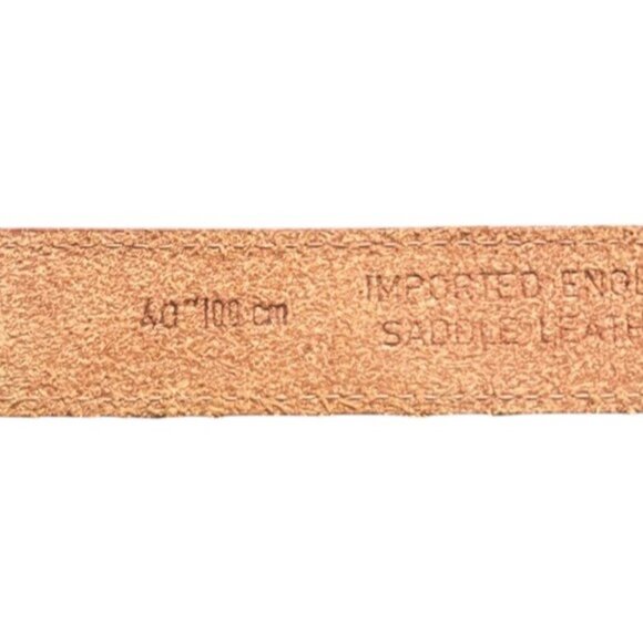 Saks Fifth Avenue tan brown English saddle leather belt L - Picture 6 of 7